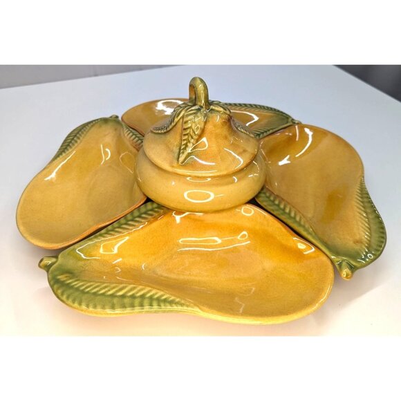 Vintage California Pottery USA 252 6 Piece Server  Pear Shaped  1950's - Picture 1 of 11